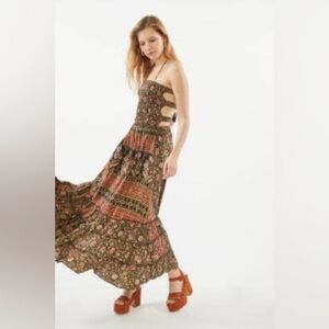 NWOT Raga Wild Rose Trails Halter  Maxi Dress Large